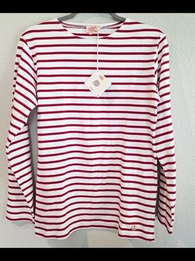NWT Armor Lux Long-Sleeve Red & White Breton Stripe Tee